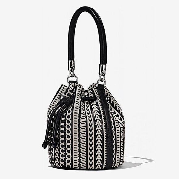 Marc Jacobs “The Monogram” Mini Bucket Bag Lamb Leather – Black White – H653L03F - Picture 3 of 10